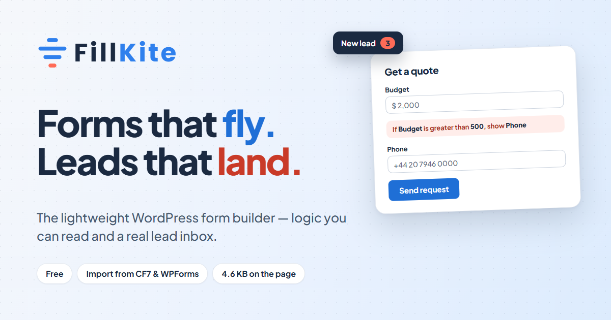 FillKite — forms that fly, leads that land.